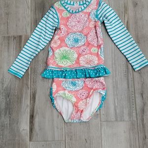 Ruffle Butt rash guard with bottoms